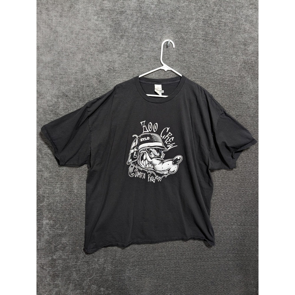 Hanes Zoo Crew Tampa Bay Graphic T-Shirt Mens 3XL Black Short Sleeve Distressed